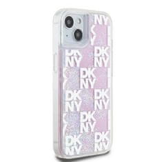 DKNY DKNY etui za IPHONE 15 DKHCP15SLCPEPP (DKNY HC Liquid Glitters W/Checkered Pattern) roza