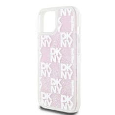 DKNY DKNY etui za IPHONE 15 DKHCP15SLCPEPP (DKNY HC Liquid Glitters W/Checkered Pattern) roza