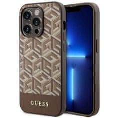 Guess GUESS etui za IPHONE 14 Pro združljiv z MagSafe GUHMP14LHGCFSEW (GCUBE Stripes) rjav