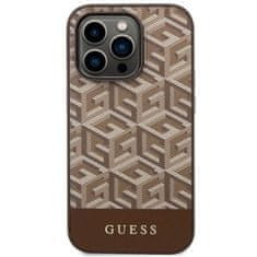 Guess GUESS etui za IPHONE 14 Pro združljiv z MagSafe GUHMP14LHGCFSEW (GCUBE Stripes) rjav