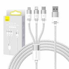 BASEUS Kabel USB 3v1 Baseus serije StarSpeed, USB-C + Micro + Lightning 3,5A, 1,2 m (bel)