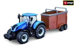 Bburago 1:50 Kmetijski traktor New Holland s prikolico za konje