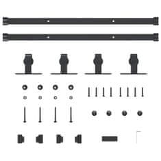 Vidaxl Komplet za drsna vrata omare 122 cm ogljikovo jeklo
