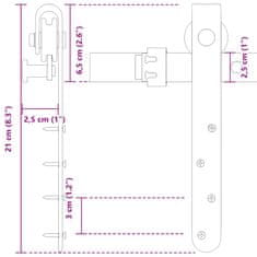 Vidaxl Komplet za drsna vrata omare 122 cm ogljikovo jeklo