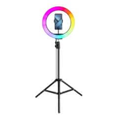 OEM LED Ring Stream RGB ring light 12" FULL COLOR z držalom za telefon + stativ črna