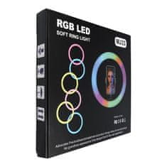 OEM LED Ring Stream RGB ring light 12" FULL COLOR z držalom za telefon + stativ črna