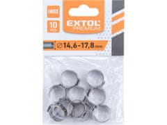 Extol Premium Sponka za cev, 10ks, průměr17,8mm, INOX