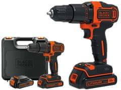 shumee IZVIJAČ BLACK+DECKER 18V BDCDD186KB 40Nm 2x1,5Ah