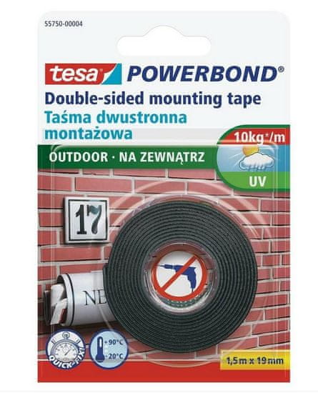 shumee TESA DVOSTRANSKI POWERBOND TRAK 1,5m x 19mm OUTDOOR