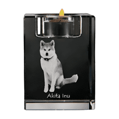 Artdog Akita, Akita Inu - Svečnik s fotografijo psa, kristalni čajnik, personalizirano darilo blagovne znamke Art-Dog