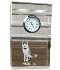 Artdog Akita, Akita Inu - steklena ura s fotografijo, fotografija psa v kristalu, personalizirana stoječa pisarniška ura znamke Art-Dog