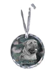 Artdog Bullmastiff - kristalni okrasek s fotografijo, fotografija psa v kristalu, personaliziran okrasek za božično drevo blagovne znamke Art-Dog