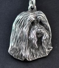 Artdog Bearded Collie, Highland Collie, Mountain Collie - Pasja ogrlica v darilni škatlici, posrebren medaljon za ljubitelje psov, markanten obesek znamke Art-Dog