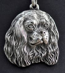 Artdog Cavalier King Charles Spaniel - Pasja ogrlica v darilni škatlici, posrebren medaljon za ljubitelje psov, presenetljiv obesek blagovne znamke Art-Dog