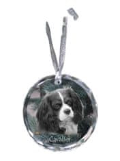 Artdog Cavalier King Charles Spaniel - kristalni okrasek s fotografijo, fotografija psa v kristalu, personaliziran okrasek za božično drevo blagovne znamke Art-Dog