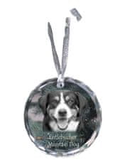 Artdog Entlebucher Mountain Dog, Entelbuch Cattle Dog - kristalni okrasek s fotografijo, fotografija psa v kristalu, personaliziran okrasek za božično drevo znamke Art-Dog