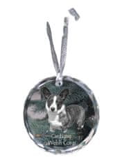 Artdog Cardigan Welsh Corgi I - kristalni okrasek s fotografijo, fotografija psa v kristalu, personaliziran okrasek za božično drevo znamke Art-Dog