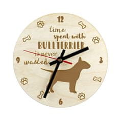 Artdog Bull Terrier, Bully - ura s psom, lesena ura z gravuro, personalizirana ura Art-Dog