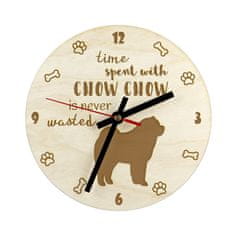 Artdog Chow Chow - ura s psom, lesena ura z gravuro, personalizirana ura Art-Dog