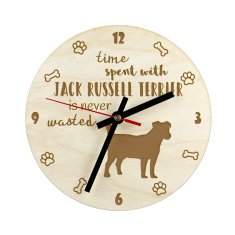 Artdog Jack Russell terier - ura s psom, lesena ura z gravuro, personalizirana ura Art-Dog