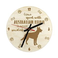 Artdog Australian Kelpie, Barb, Farmer Dog - ura s psom, lesena ura z graviranjem, personalizirana ura Art-Dog