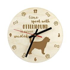 Artdog Otterhound - ura s psom, lesena ura z gravuro, personalizirana ura Art-Dog