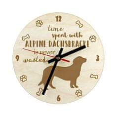 Artdog Alpine Dachsbracke - ura s psom, lesena ura z gravuro, personalizirana ura Art-Dog