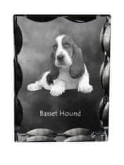 Artdog Basset Hound - kristal s sliko psa, stekleni kipec s sliko, edinstven okvir s sliko blagovne znamke Art-Dog