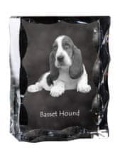 Artdog Basset Hound - kristal s sliko psa, stekleni kipec s sliko, edinstven okvir s sliko blagovne znamke Art-Dog