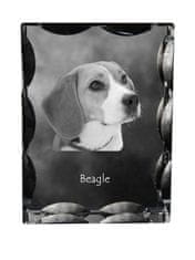 Artdog Beagle - kristal s sliko psa, stekleni kipec s sliko, edinstven okvir s sliko blagovne znamke Art-Dog