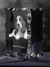 Artdog Basset Hound - kristal s sliko psa, stekleni kipec s sliko, edinstven okvir s sliko blagovne znamke Art-Dog