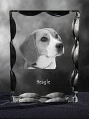 Artdog Beagle - kristal s sliko psa, stekleni kipec s sliko, edinstven okvir s sliko blagovne znamke Art-Dog