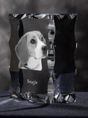 Artdog Beagle - kristal s sliko psa, stekleni kipec s sliko, edinstven okvir s sliko blagovne znamke Art-Dog