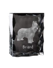 Artdog Briard, Berger de Brie - kristal s sliko psa, stekleni kipec s sliko, edinstven okvir s sliko blagovne znamke Art-Dog