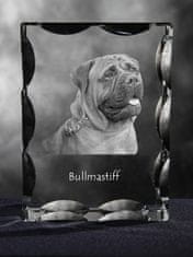 Artdog Bullmastiff - kristal s sliko psa, stekleni kipec s sliko, edinstven okvir s sliko blagovne znamke Art-Dog