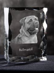 Artdog Bullmastiff - kristal s sliko psa, stekleni kipec s sliko, edinstven okvir s sliko blagovne znamke Art-Dog