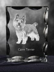 Artdog Cairn Terrier - kristal s sliko psa, stekleni kipec s sliko, edinstven okvir s sliko blagovne znamke Art-Dog