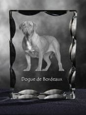 Artdog Dogue de Bordeaux, francoski mastif, bordojski pes - kristal s sliko psa, stekleni kipec s sliko, edinstven okvir s sliko blagovne znamke Art-Dog