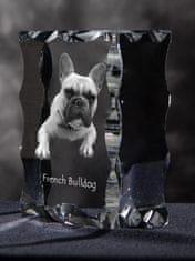 Artdog Francoski buldog, Frenchie - kristal s sliko psa, stekleni kipec s sliko, edinstven okvir s sliko blagovne znamke Art-Dog