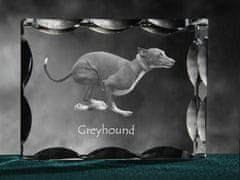 Artdog Greyhound, angleški hrt - kristal s sliko psa, stekleni kipec s sliko, edinstven okvir s sliko blagovne znamke Art-Dog