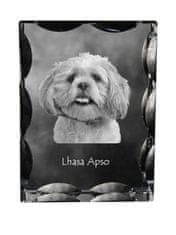 Artdog Lhasa Apso - kristal s sliko psa, stekleni kipec s sliko, edinstven okvir s sliko blagovne znamke Art-Dog