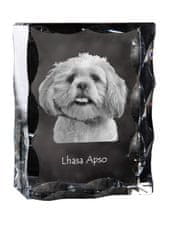 Artdog Lhasa Apso - kristal s sliko psa, stekleni kipec s sliko, edinstven okvir s sliko blagovne znamke Art-Dog