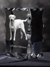 Artdog Labradorski retriever I - kristal s sliko psa, stekleni kipec s sliko, edinstven okvir s sliko blagovne znamke Art-Dog