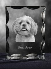 Artdog Lhasa Apso - kristal s sliko psa, stekleni kipec s sliko, edinstven okvir s sliko blagovne znamke Art-Dog