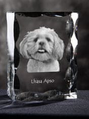 Artdog Lhasa Apso - kristal s sliko psa, stekleni kipec s sliko, edinstven okvir s sliko blagovne znamke Art-Dog