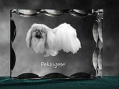 Artdog Pekinžan, pekinšek, peke - kristal s sliko psa, stekleni kipec s sliko, edinstven okvir s sliko blagovne znamke Art-Dog