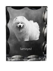 Artdog Samojed, Bjelkier, Samoiedskaya Sobaka - kristal s sliko psa, stekleni kipec s sliko, edinstven okvir s sliko blagovne znamke Art-Dog