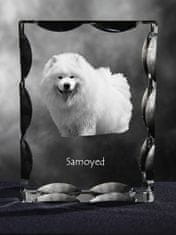 Artdog Samojed, Bjelkier, Samoiedskaya Sobaka - kristal s sliko psa, stekleni kipec s sliko, edinstven okvir s sliko blagovne znamke Art-Dog