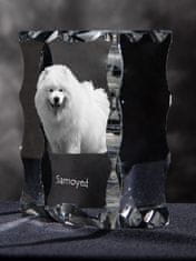 Artdog Samojed, Bjelkier, Samoiedskaya Sobaka - kristal s sliko psa, stekleni kipec s sliko, edinstven okvir s sliko blagovne znamke Art-Dog