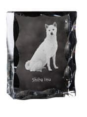 Artdog Shiba Inu, japonski pes manjše velikosti, japonski pes Brushwood - kristal s sliko psa, stekleni kipec s sliko, edinstven okvir s sliko blagovne znamke Art-Dog